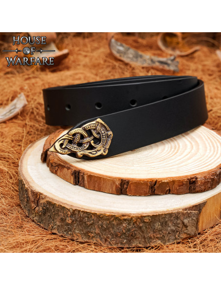 Ponta de cinto vikinga em latão antigo