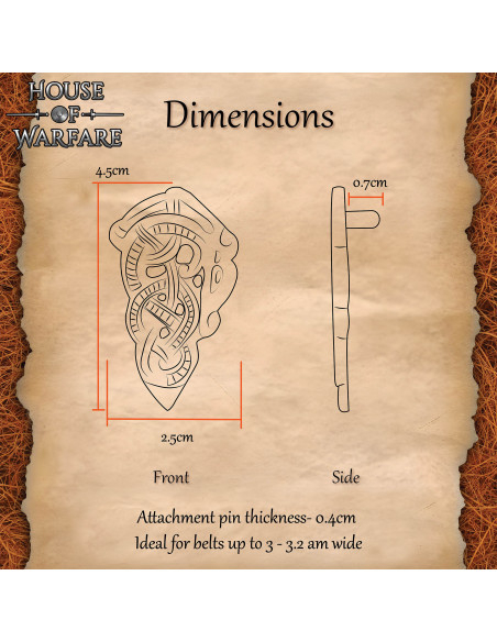 Ponta de cinto vikinga em latão antigo