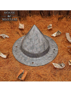 Umbo medieval alemão em forma cônica, em aço
