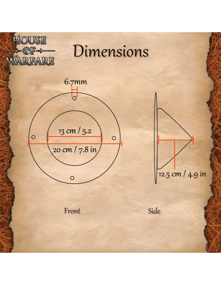 Umbo medieval alemão em forma cônica,...