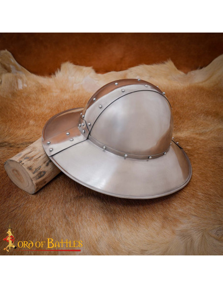 Casco medieval Kettle com forro de...