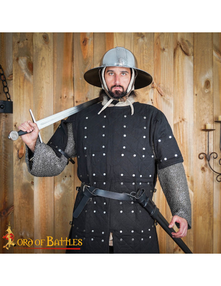 Casco medieval Kettle com forro de...