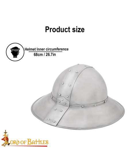 Casco medieval Kettle com forro de...