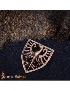 Adorno Águia heráldica em bronze envelhecido para cintos 2