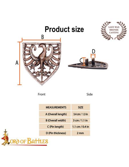 Adorno Águia heráldica em bronze...