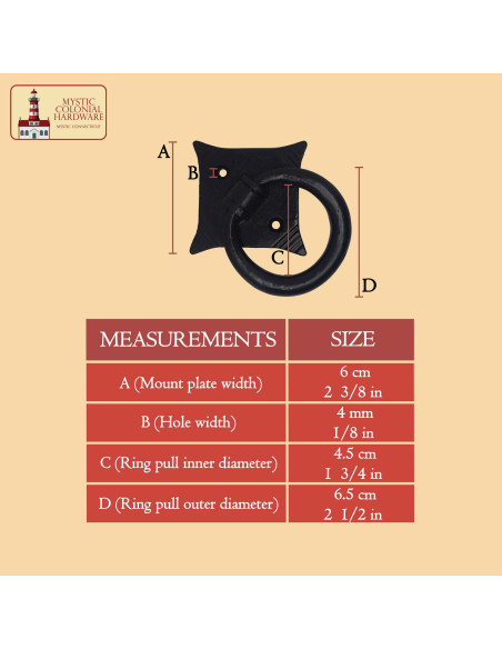 Puxador medieval em ferro fundido...