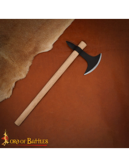 Machado vikingue medieval em aço...