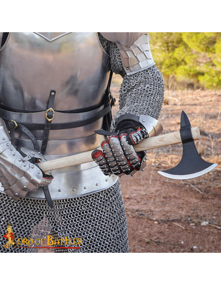 Machado vikingue medieval em aço...