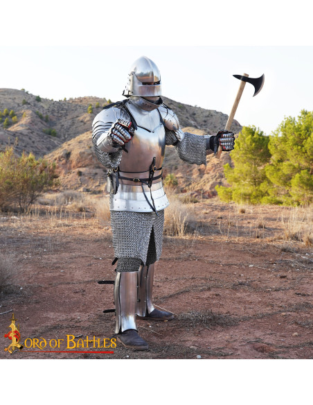 Machado vikingue medieval em aço...