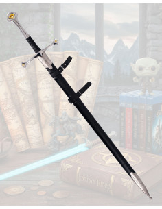 Espada funcional afiada Anduril réplica não oficial LOTR
