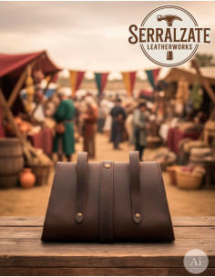 Bolsa de cintura medieval para recreação histórica, marrom 2