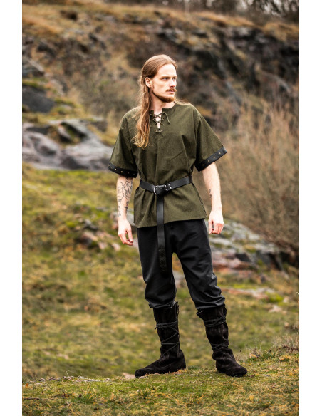 Camisa masculina medieval Hagen com...