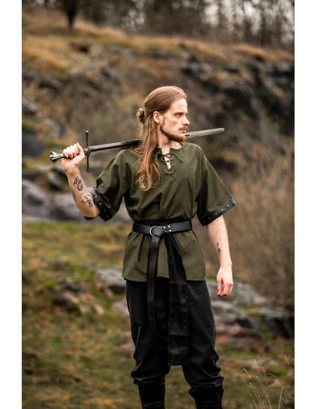 Camisa masculina medieval Hagen com...