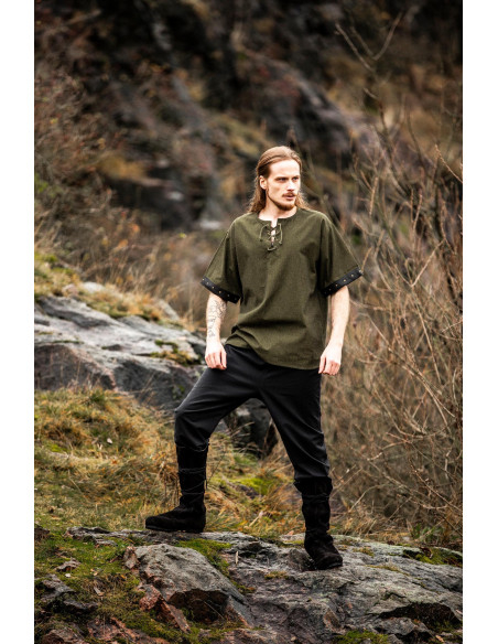 Camisa masculina medieval Hagen com...