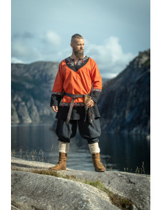Túnica curta viking modelo Freydis, cor laranja