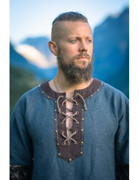 Túnica Vikinga modelo Leif, azul com...