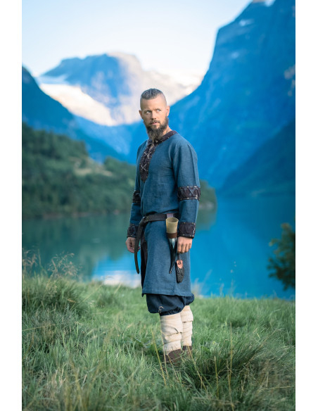 Túnica Vikinga modelo Leif, azul com...