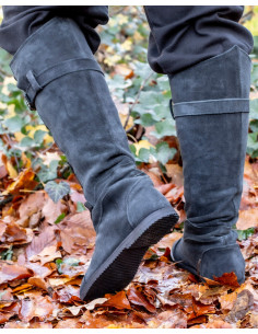 Botas medievais com cadarços modelo Taras, cor preta 2
