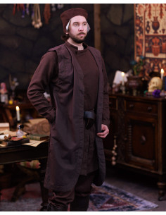 Colete medieval longo modelo Oberon, cor marrom