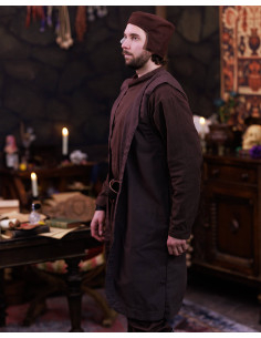 Colete medieval longo modelo Oberon, cor marrom 2