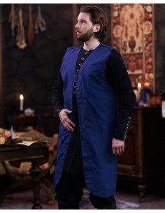 Colete medieval longo modelo Oberon, cor azul