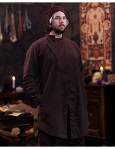 Túnica medieval em algodão modelo Oberón, cor marrom 2