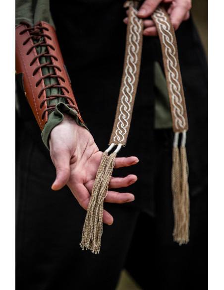 Cinto unissex modelo Veigga bege com...