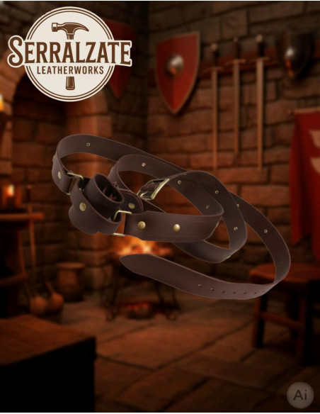 Cinturão medieval com porta-espada,...