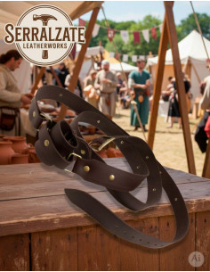 Cinturão medieval com porta-espada, marrom