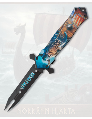 Faca Albainox Vikings 3D, aço inox, cabo em alumínio