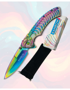 Canivete Rainbow esqueleto de serpente, aço inox.