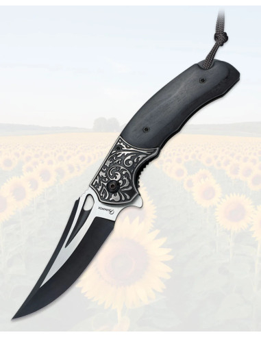 Faca Albainox Stamina Preta Lâmina Recortada