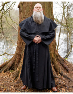 Traje de monje em algodão modelo Adson, cor preta