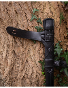 Capa preta para espada em madeira revestida, modelo Eldric