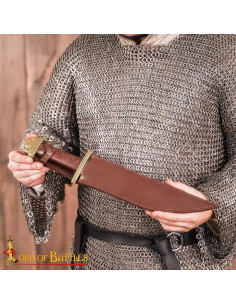 Faca Viking Seax com bainha de couro