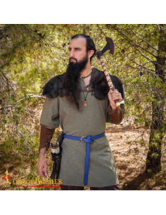 Machado Vikingo Forjado à Mão com Estojo de Couro 2