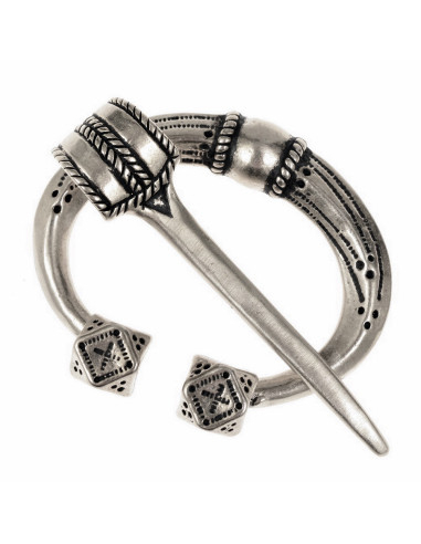 Fíbula Vikinga de comerciante com pontas cúbicas