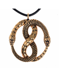 Colar Duplo Ouroboros Alquimia Equilíbrio Mágico