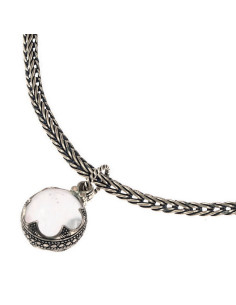 Corrente vikinga cabeças de lobo, pingente de cristal de...