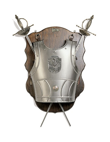 Panóplia de peitoral e espadas