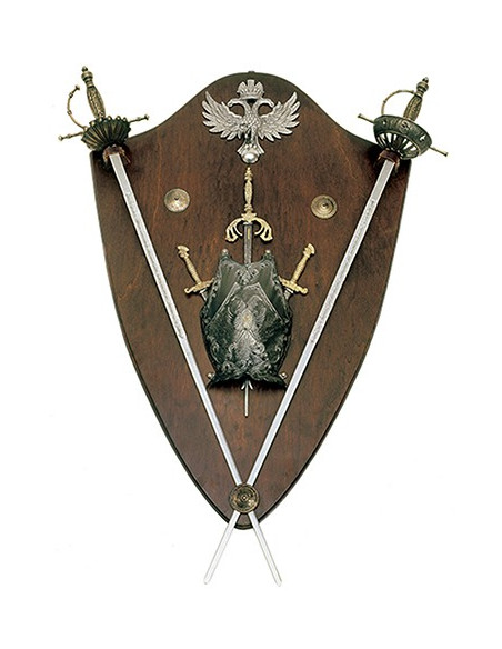 Panóplia medieval águias e espadas...