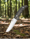Faca pakawood evergreen com bainha de couro