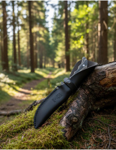 Faca pakawood evergreen com bainha de couro 2