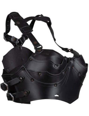 Corset medieval de couro modelo Lilith, cor preto