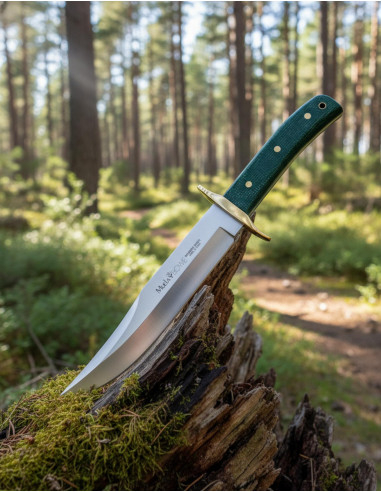 Faca de caça Bowie Muela, micarta juta verde