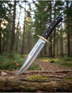 Faca de caça Bowie Muela, micarta de juta marrom