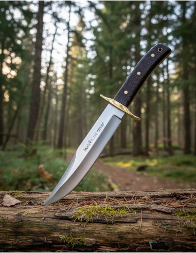 Faca de caça Bowie Muela, micarta de juta marrom