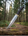 Faca de caça Bowie Muela, micarta de juta marrom