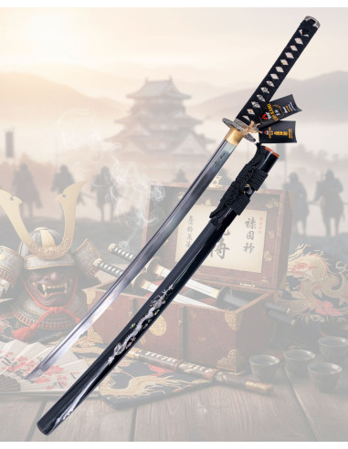 Katana Kuro Kami modelo Ryujin Yami Dragão da escuridão