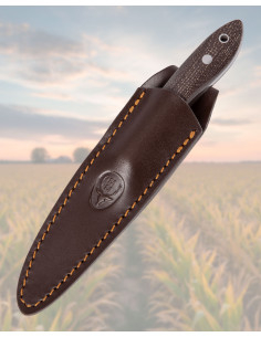 Faca Muela de lâmina fixa em micarta de juta marrom, com... 2